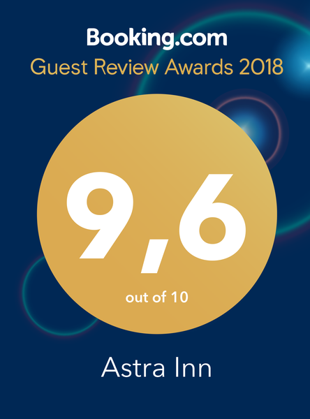 Победа мини-отеля Astra Inn в ежегодной премии Guest Review Awards от booking.com по итогам 2018 года