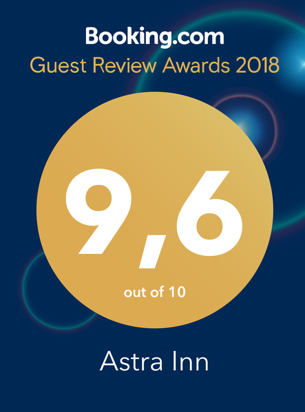 Победа мини-отеля "Astra Inn" в ежегодной премии Guest Review Awards от booking.com по итогам 2018 года